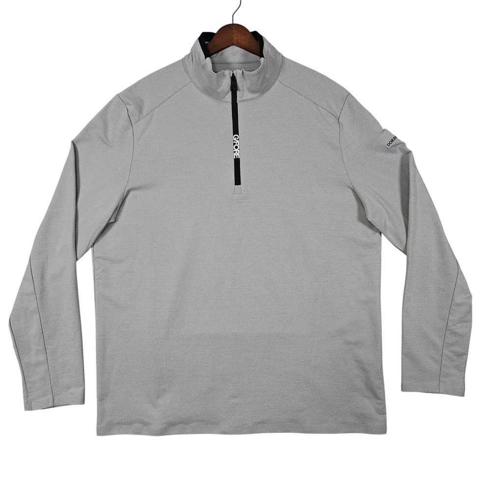 G/FORE Brushed Back Tech Mens XL Gray 1/4 Zip Pullover Dorado Beach Golf Stretch